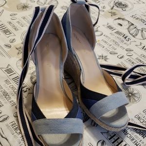 Blue Ankle Wrap Shoes